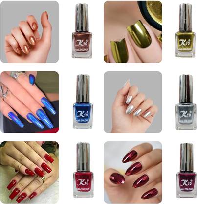 K10 Matte Nail polish combo For Women Purple,Grey