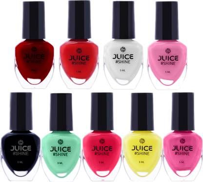 Juice Shine nail paint combo set high gloss, chip-resistant mini nail polish kit 5,40,49,50,52,57,58,60,63