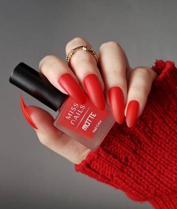 Miss Nails Matte Red Nail Paint M01 Red