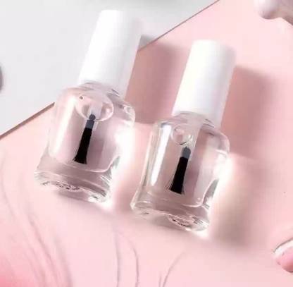 LILLYAMOR Transparent Glossy Shiny Nail Polish Pack Of 2 Transparent
