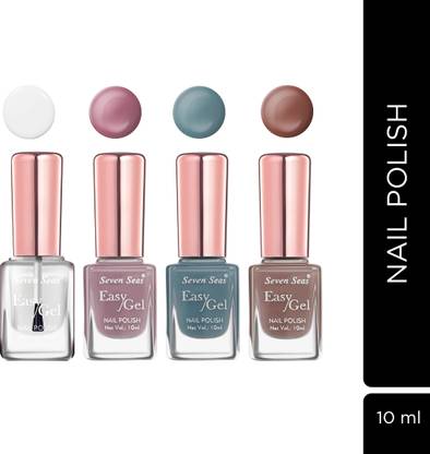 Seven Seas Easy Gel Nail Paint In Shimmer Glitter & Matte Finish Multicolor