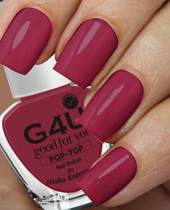 G4U Cruelty Free Nail Polish Kit Combo M50 Brown-Red-Black-Top coat-Classic Nude