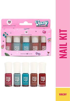 MyGlamm POPxo Makeup Collection -Mini Nail Kit Bloody Mary, Perfect Peach, Beach Please, Pink - nic, Sea Ya -Vacay