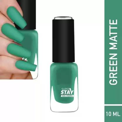 MYEONG Green Color Matte Finish Nail Polish Green