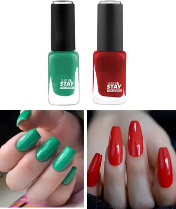 Emijun COMBO Non Toxic Professional Nail Polish GREEN & CRISUM CRISUM, GREEN