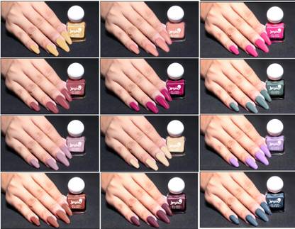BUSSIN' BEAUTY Glossy Finish Nail Polish | Stay Long, Quick Dry Paint With Chip Resistant | 12 Different Colors
