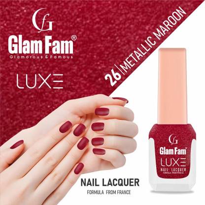 Glam Fam Luxe Metallic Maroon, French Nail Lacquer