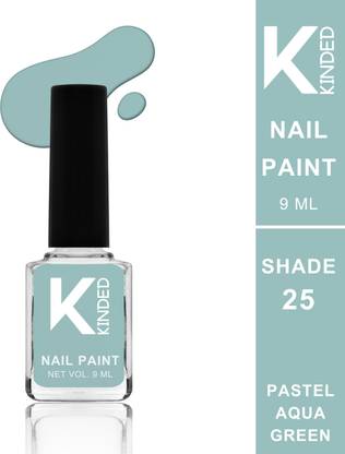 KINDED Nail Paint Lacquer Nail Polish Enamel with One Coat Single Stroke Application Pastel Aqua Green
