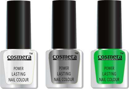 COSMERA Long Last Quick Dry High Shine Color Nail Polish Combo Set of 3 Multicolor B68 (32-33-50