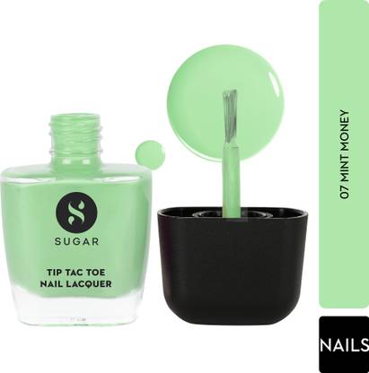 SUGAR Cosmetics Tip Tac Toe Nail Lacquer Classic, Long-lasting, 100% Chip-resistant, Glossy 07 Mint Money