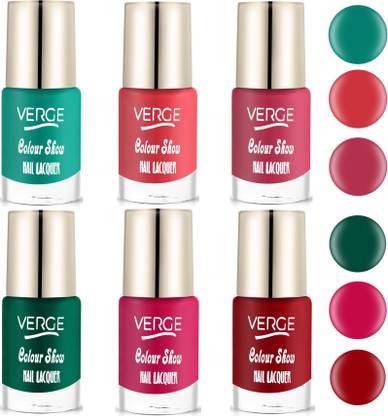 VERGE Colour Show HD Nail Lacquer (NO FADING & NO CHIPPING) (Pack of 6) CS6 (108) CS6_108