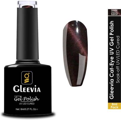 Gleevia Cat-Eye UV Gel Polish| Magnetic Gel Polish for Professionals 8ml Brush Cap CCE3 Shade Code: CCE3