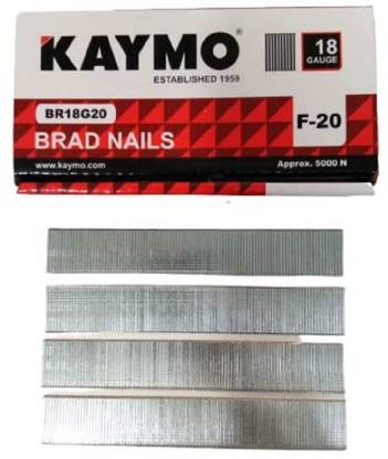 KAYMO BR18G20 18 Gauge Brad Nails F-20mm, Galvanized Finish Nails, (5000 Pieces) Cordless  Nailer