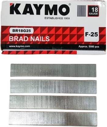 KAYMO BR18G25 18 Gauge Brad Nails F-25mm, Galvanized Finish Nails, (5000 Pieces) Cordless  Nailer
