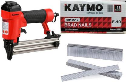 KAYMO Pneumatic Bradder Nailer NEO-F32 Red 10-32mm With BR18G10 Nails F-10 (5000 pins) Pneumatic  Nailer