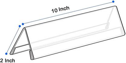 LAKHAJIIMPEX Clear Acrylic Name Stand|2 Sided V-Shaped Desk Sign Name Plate |For Office, Conference, Room, Restaurants, events | [Pack of 3] Transparent Name Plate Holder