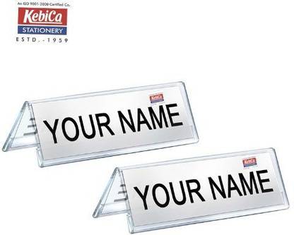 Kebica Plastic 2-Sided Option V-Shaped Desk Name Display Office ...