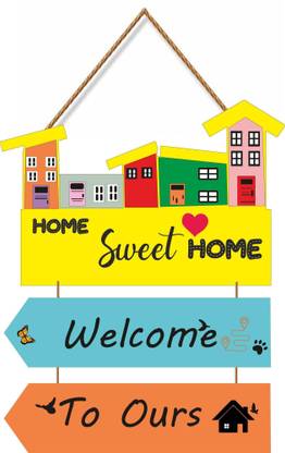 SHIV COLLECTION Wooden Wooden Sweet Home Welcome To Our Home Wall Hanging For wall Decorative Item Name Plate