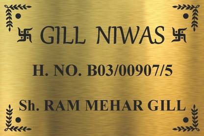 steel world Stainless Steel HOUSE, APPARTMENT, FLATS Name Plate