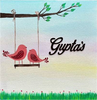 MeghasArtworks Wooden Cute Birds Name Plate