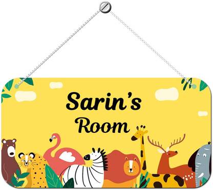 ARTBUG Wooden Sarin Door Sign Kids Room Name Plate