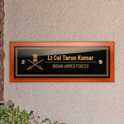 Mystica Wooden Ex Army floating nameplate Name Plate