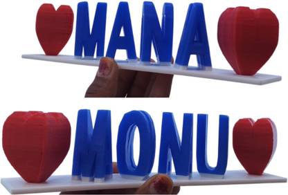 3D MIND Plastic 3D MiND, Personalized | Dual Letters Illusion Flip Name Plate|Customisable Name Plate