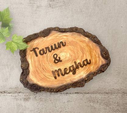 MeghasArtworks Wooden Couple Name Plate