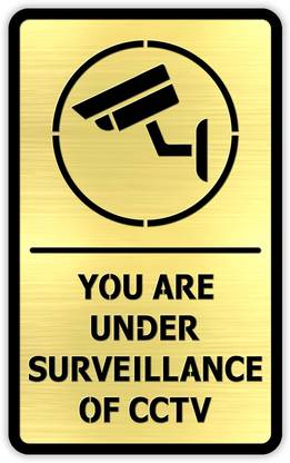 ImpactMedia Polypropylene Luxury Gold Security Sign, Premium Anti-Theft CCTV Warning Board for Home & Office Name Plate