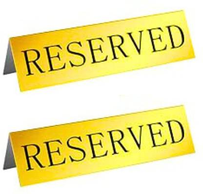 Exello Gold Plated eserved Table Signs 15x5 cm, set of 2 pieces Name Plate