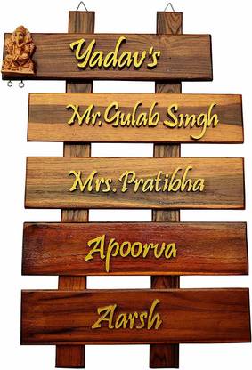 Vasu Art Wooden Title Name Plate