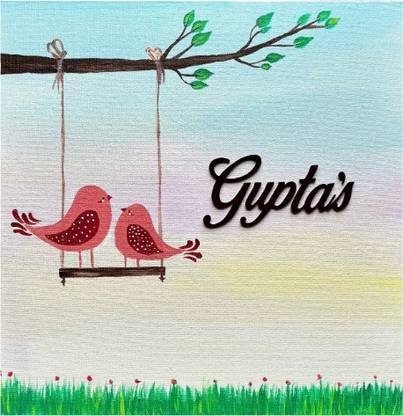 MeghasArtworks Wooden Cute Birds Name Plate