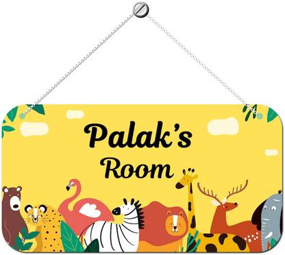 ARTBUG Wooden Palak Door Sign Kids Room Name Plate
