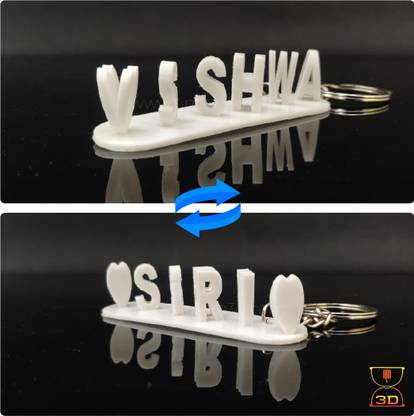 Time To 3D Plastic Personalized 3D Flip Name Keychain, Dual Name Illusion, Memorable Couple Name Plate