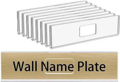 Parikshit Sublimation Plastic Acrylic Wall Name Plate Holder Horizontal with Double Sided Tape set of 8 Pcs Name Plate