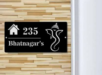 Asmi Collections Polypropylene (12x6) Inches Name Plate