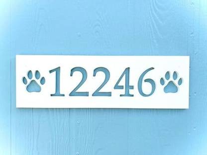 ARTBROINTERIORS Plastic Horizontal Dog Paw Name Plate