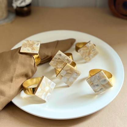 HOMEARTE INDIA MOPNR006 Set of 6 Napkin Rings