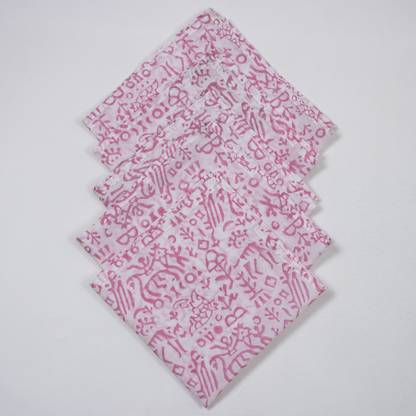 Dmaasa Handmade Napkins, Dinner Table Cotton Napkins for Wedding, Christmas and Parties Pink Cloth Napkins
