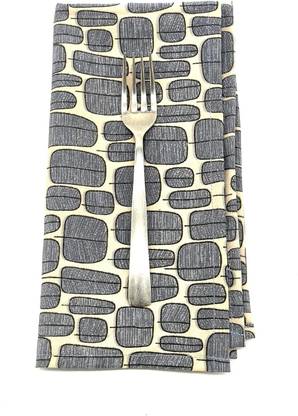 Master Piece Crafts Banana Leaf Dinner Napkins(Set of 4), Grey White Cloth Napkin. Grey Cloth Napkins