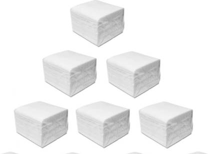 XYX PURE WHITE NAPKIN TISSUE PAPER COMBO OF 6 PCS CONTAIN 100 SHEETS EACH PKT. PLAIN Paper Napkins