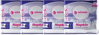 Oxi Fresh Napkin 100 Gram 4 in 1 Ultra Soft & Hygienic 1 Ply Multipurpose White Paper Napkins