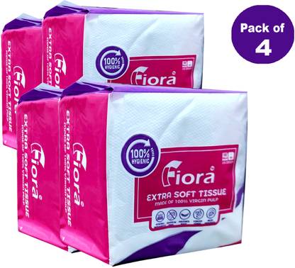 fiora TISSUE PAPER 100 SERVIETTES PACK OF 4 White Paper Napkins