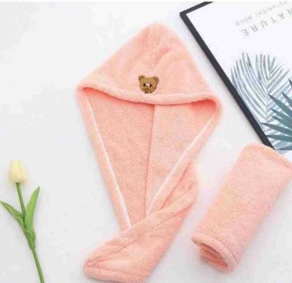 स्नान हेयर टॉवल PO1 C12 गुलाबी नैपकिन