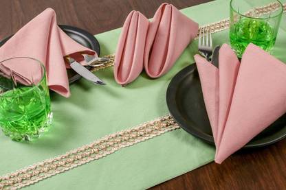 NWF Dinner Napkin 100 % Cotton Dining Table Mauve Multipurpose Hand Made Peach Cloth Napkins