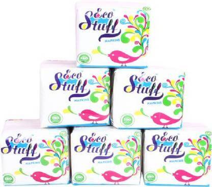 Eco Stuff Soft Tissue Paper White Napkin Pack of 6*100 White Paper Napkins