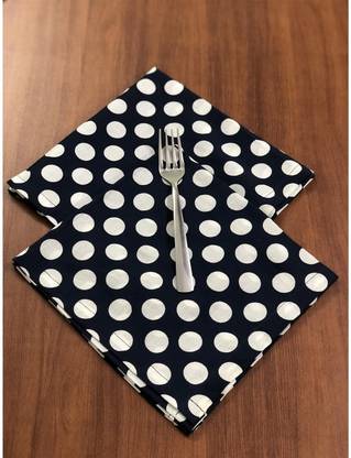 Master Piece Crafts Polka Dots Dinner Napkins(Set of 4), Table Napkins, Napkin Set, Wedding Napkin Navy Blue Cloth Napkins