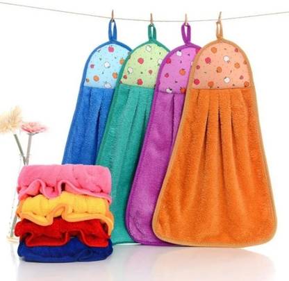 VarniEcom Microfibre Wash Basin Towel and Kitchen Napkins(Set of 3) Multicolor Cloth Napkins