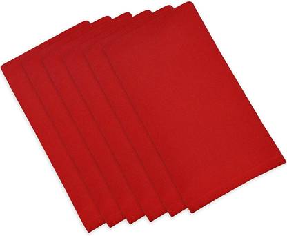 M I Fashions Dinner Napkin - Pure Cotton Napkins for Dining Table - Red Kitchen Napkin Multipurpose Rumal Red Cloth Napkins