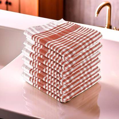 HOMESTIC by Kuber Industries Pack of 6 Cotton Kitchen Cloth/Napkins & Roti Napkins | 16x26 Inch | Brown Brown Cloth Napkins